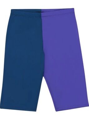 Callipygian Color Block Navy Blue and Purple Women’s Bike Shorts Brand New! L